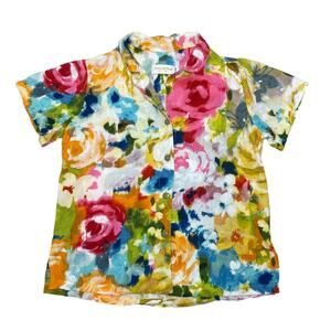 Jams World Floral Hawaiian Short Sleeve Shirt XS